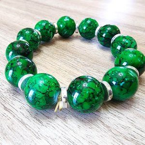 Green Stone Beaded Bracelet